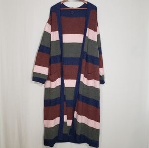 Torrid Chunky Striped Cardigan Sweater Duster Size 6